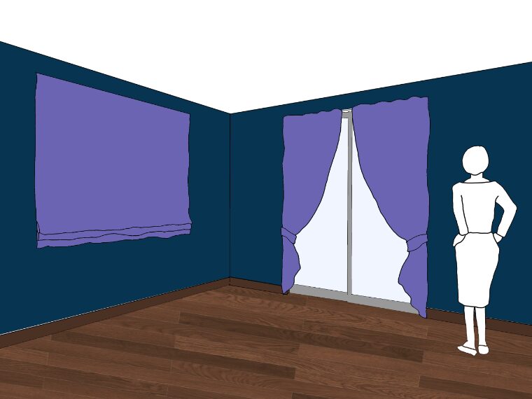 ネイビーの壁紙や部屋に合うカーテンの色