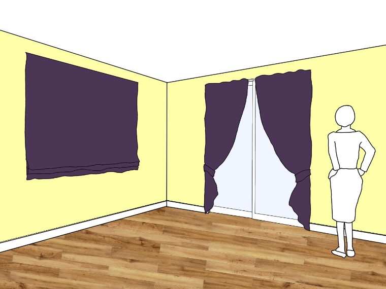 黄色の壁紙・部屋に合うカーテンの色