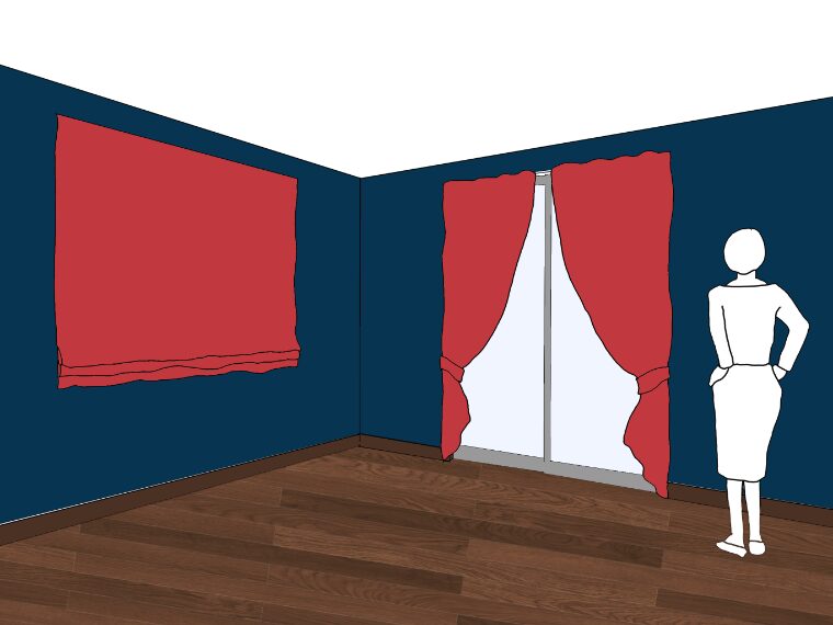 ネイビーの壁紙や部屋に合うカーテンの色