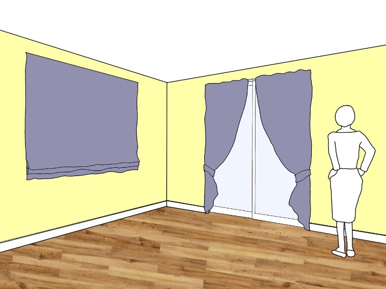 黄色の壁紙・部屋に合うカーテンの色