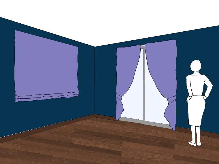 ネイビーの壁紙や部屋に合うカーテンの色