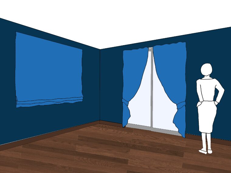 ネイビーの壁紙や部屋に合うカーテンの色