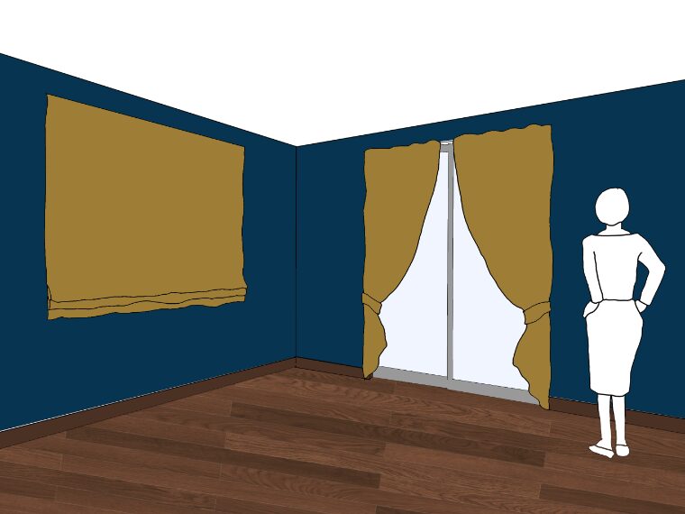 ネイビーの壁紙や部屋に合うカーテンの色